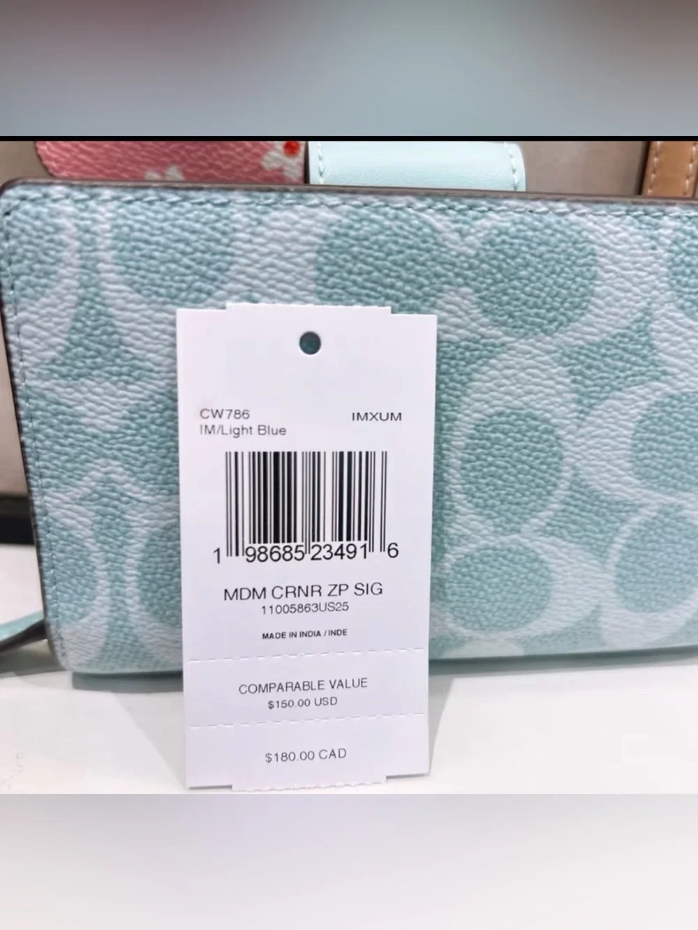 NWT Coach Rowan Satchel Bag & Matching Wallet Set – Light Blue Signature Canvas